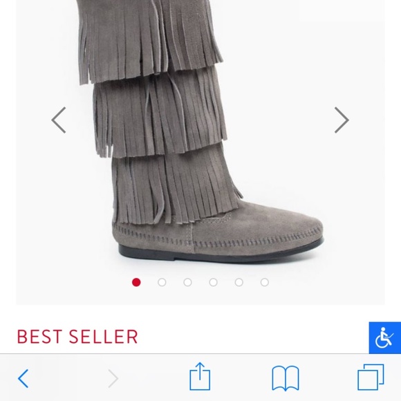 Minnetonka 3 layer fringe moccasin boots size 7. - Picture 10 of 10
